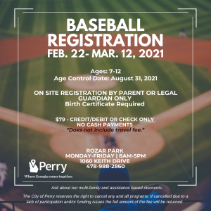 Baseball Registration - Spring 2021 Photo for Baseball Registration - Spring 2021