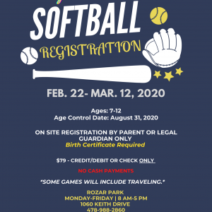 Girls Softball Registration Begins February 22 Photo for Girls Softball Registration Begins February 22