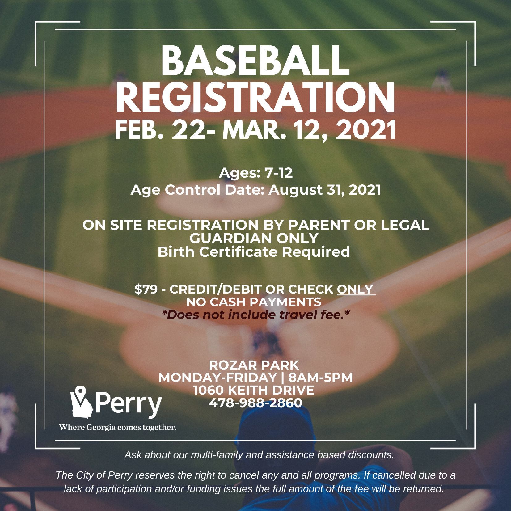 Photo for Baseball Registration - Spring 2021