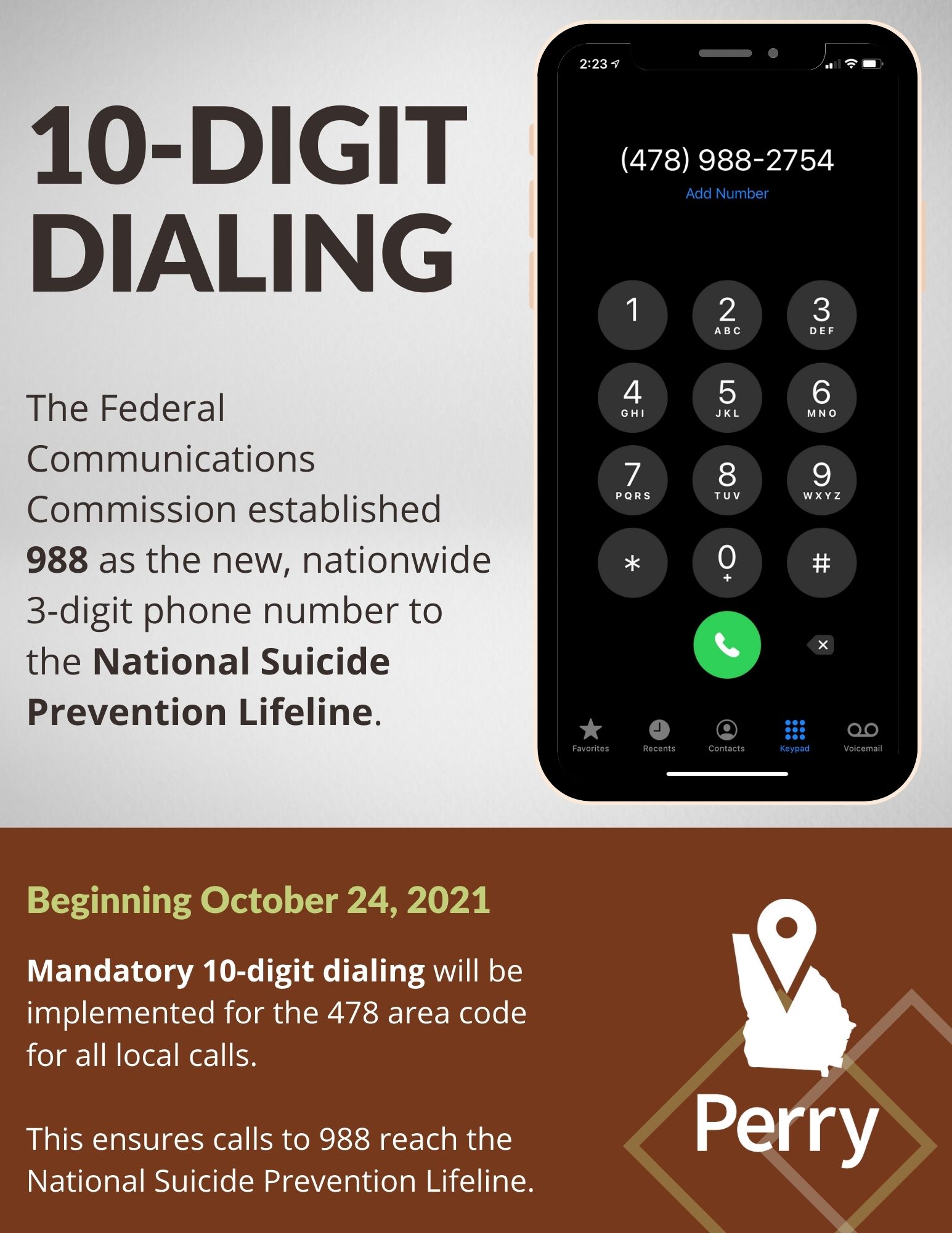 Photo for Mandatory 10-Digit Dialing Effective October 2021