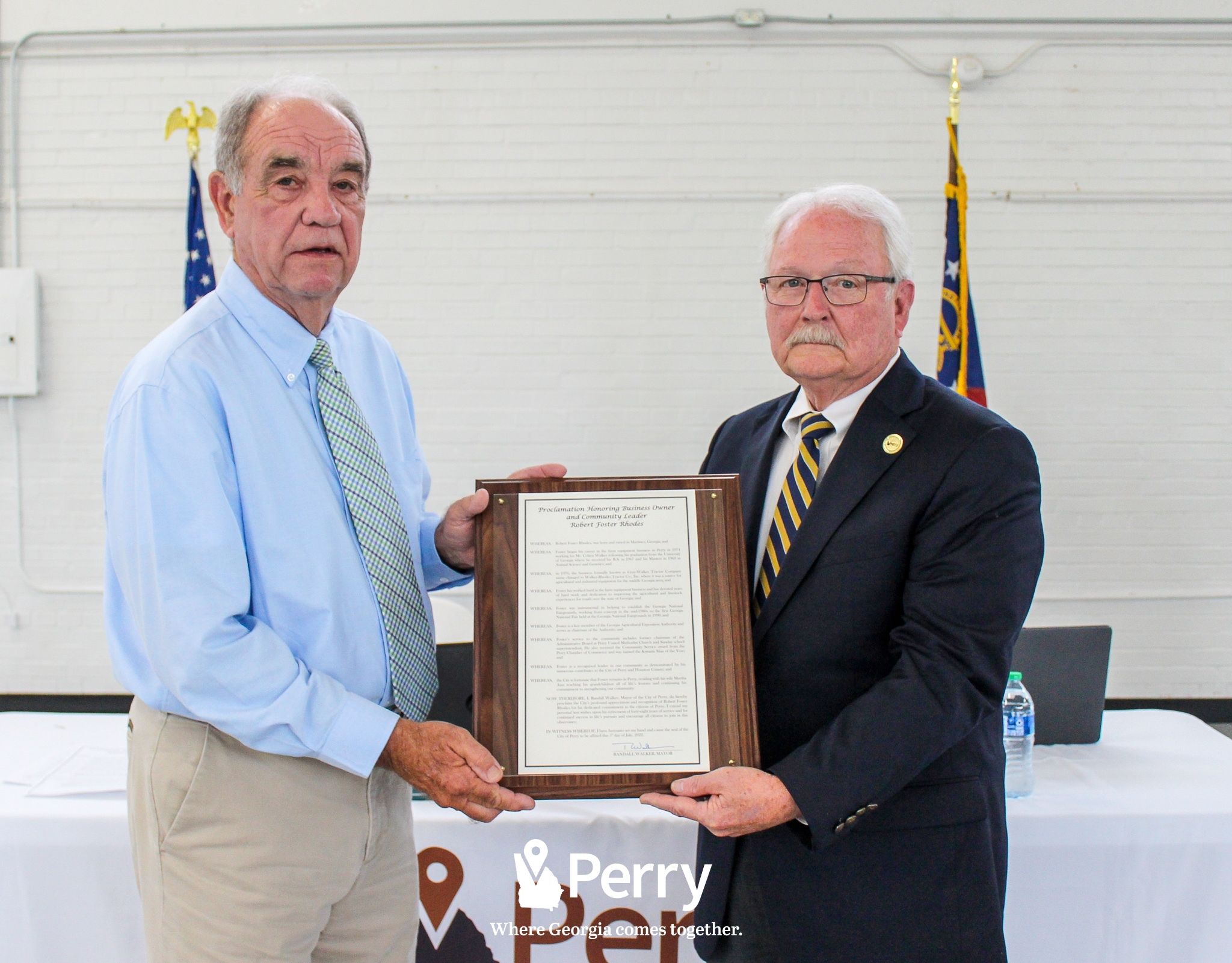 Photo for Mayor and Council Recognize Long-Time Perry Business Owner Foster Rhodes