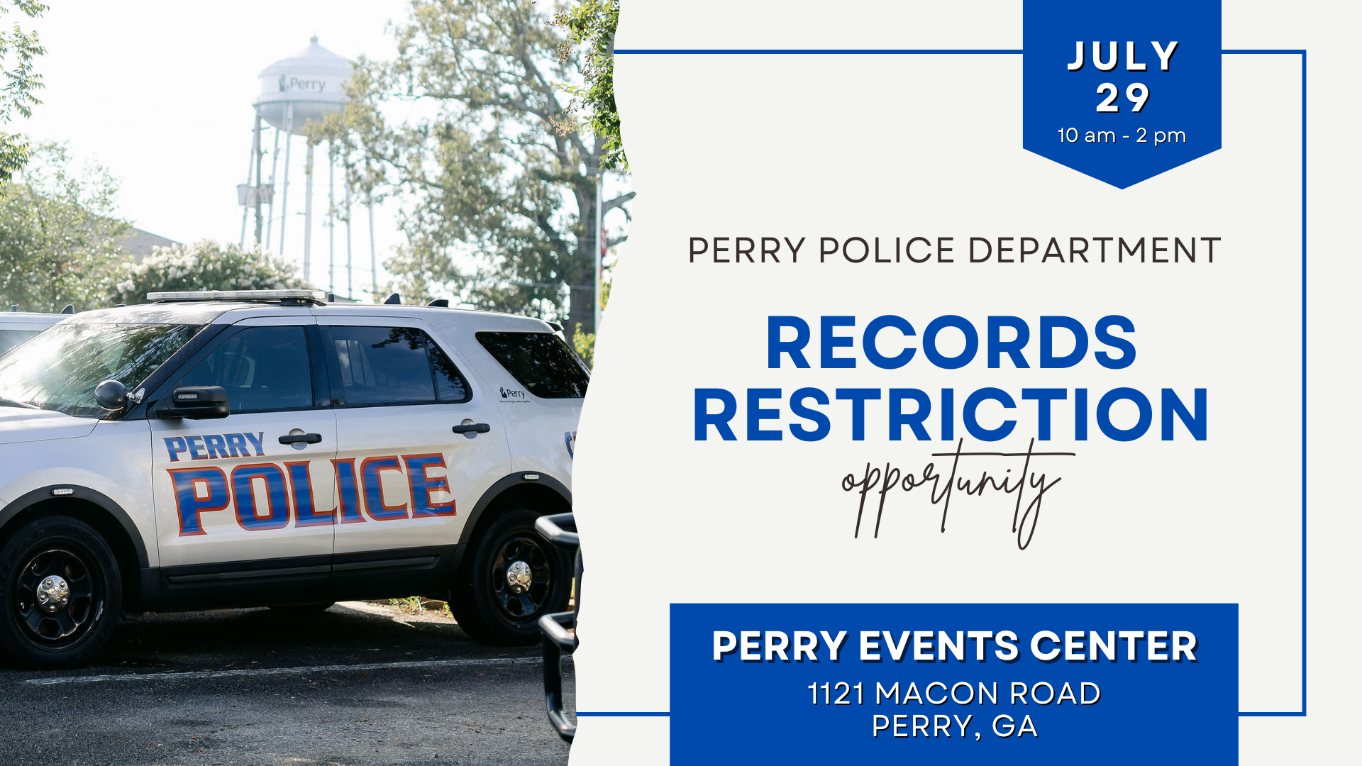 Photo for Perry Police Department Offers Record Restriction Opportunity