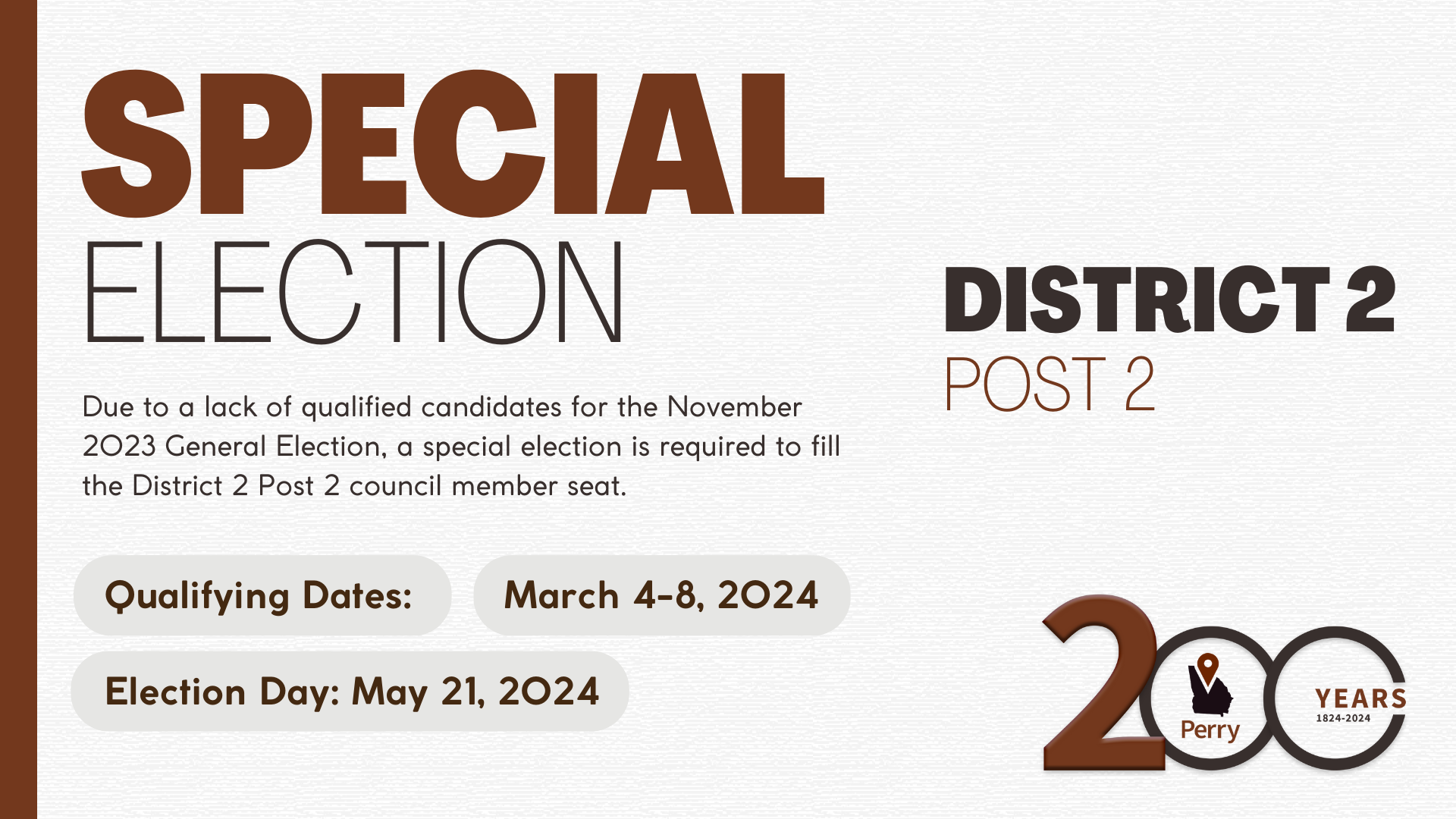 Photo for Special Election Called For District 2 Post 2 Council Seat